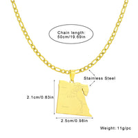 Stainless steel geometric Egyptian city name necklace, couple style ethnic titanium steel pendant accessory