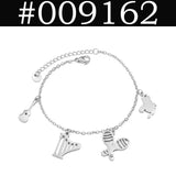 Anniyo 18cm + 4cm Venezuela Map Bracelets for Women Girls Charm Hand Chain Jewelry Stainless Steel #009062
