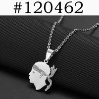 2025 NWE Corsica Flag Pendant Necklaces Sardinia Jewelry for Women Girl Stainless Steel Corse Sardegna #120462