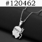 2025 NWE Corsica Flag Pendant Necklaces Sardinia Jewelry for Women Girl Stainless Steel Corse Sardegna #120462
