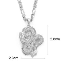 Anniyo Dragon Model Pendant Necklaces Women Men Gold Color Jewellery Cubic Zirconia Mascot Ornaments Lucky Symbol  @067104