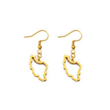 Anniyo Iran Map Earrings for Women Girls Jewelry Stainless Steel Iranian Outline Earring #246321