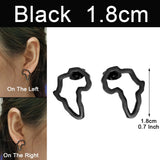 Anniyo Mini Africa Map Stud Earrings Silver Color/Black/Gold African Earrings Small Ornaments Traditional Ethnic  @148121