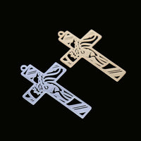 New fashion stainless steel cutout cross Jesus pendant necklace bracelet Keychain pendant accessories