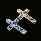 New fashion stainless steel cutout cross Jesus pendant necklace bracelet Keychain pendant accessories