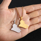 New fashion Iraqi Republic map Pendant Stainless steel necklace feminine personality geometric collarbone chain jewelry