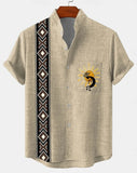 New Men's 3D Fashion Short Sleeve Casual Street Trend Summer Comfort Top Hawaiian Cotton and Linen Shirt