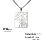 LIKGREAT Iranian Persian Parsi Farsi Poem Eshgh Necklace Stainless Steel Women Spuare Pendant Necklace Chain Jewelry Gift