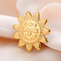 Dawapara Mayan Sun Symbol Brooches Pins Sun Face Maori Style Ancient Totem Aztec Jewelry Stainless Steel Anniversary Gift