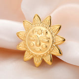 Dawapara Mayan Sun Symbol Brooches Pins Sun Face Maori Style Ancient Totem Aztec Jewelry Stainless Steel Anniversary Gift