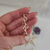 Custom Vertical Letter Name Necklaces For Women Gold Color Personalized Stainless Steel Name Necklace Femme Wedding Jewelry Gift