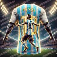 Messi Men's Celebration Commemorative Edition Sports T-shirt Quick Drying Breathable Comfortable Outdoor Daily Jersey