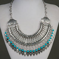 Fashion Ethnic Gypsy Bohemian Choker Necklace For Women Beads Drop Tassel Vintage Big Statement Collier Femme Party Jewelry Gift
