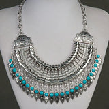 Fashion Ethnic Gypsy Bohemian Choker Necklace For Women Beads Drop Tassel Vintage Big Statement Collier Femme Party Jewelry Gift