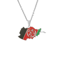 New stainless steel Stainless steel Afghanistan map necklace couple style famous style pop personality dripping titanium steel a