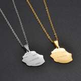 Anniyo 2.3cm Reunion Map Pendant Necklaces Réunion Jewelry France for Women Girls #368021