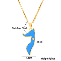 2024 New fashion stainless steel Somali drip oil map necklace for women and men couples ethnic style accessory collarbone chain