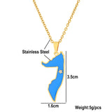 2024 New fashion stainless steel Somali drip oil map necklace for women and men couples ethnic style accessory collarbone chain