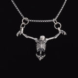 Retro Devil Mask Pendant Japanese Samurai Style Punk Pendant Necklace Men's Gothic Halloween Jewelry Gift