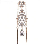 Boho Ethnic Indian Women Hair Jewelry Rhinestone Forehead Hair Pins Pendant with Hairpin Decorations Headpiece Hair Accessories