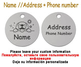 Personalized Pet Cat Dog Name Collar Accessories Circle Custom Engraved ID Tag Necklace Chain Charm Supplies For Dog Product