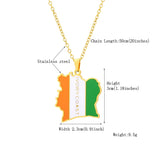 2024 new fashion stainless Cote d 'Ivoire map with flag pendant necklace temperament everything collarbone chain birthday annive