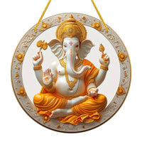 Vibrant Ganesha-The God of Wisdom Suncatcher,2D Round Translucent Hanging,home,room,Hinduism Religious Occasions&Festive Decor
