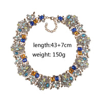 2025 New Fashion Crystal Rhinestones Large Collar Choker Necklace Earrings Women Jewelry Sets Indian Statement Wedding Necklace