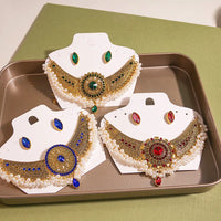 Luxury Elegant Crystal Wedding Jewelry Set Women Vintage Water Drop Earring Necklace Set Indian Gold Color Bijoux Bride Gift