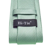 Gift Tie for Men 2023 New Sage Green Plaid Fashion Brand Wedding Party Necktie Handky Cufflinks Wholesale Hi-Tie Designer