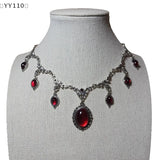 〔YY110〕Vampire Cameo Choker, Gothic Jewelry, Victoria, Retro, Butterfly, Blood Drop, Pagan, Witchcraft, Alternative, Necklace