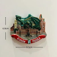 Poland 3D Fridge Magnets Tourism Souvenir Resin Refrigerator Magnets Sticker Collection Handicraft Gift Home Decoration Articles