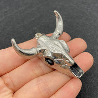 19 Styles Acrylic Cow Pendant Bull Skull Bone Gold Plated Charms for Men's Fashion DIY Jewelry Bull Head Pendant Necklace Gifts