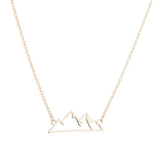 2024 new fashion stainless steel hollow snow mountain mountain pendant necklace temperament with lovely collarbone chain accesso