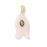 Fatima Hamsa Hand Evil Eye Pendant Lapis Lazuli Amethysts Rose Quart Natural Stone Charm For Making Necklace Bracelet Accessorie