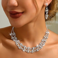 Ladies' light luxury style design necklace, earrings, jewelry set suitable for weddings, gatherings, holidays, gifts