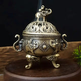 Elephant Triple-Legged Incense Burner Metal Home Decor Aromatherapy Accessory, Versatile for Meditation Decoration Ornament