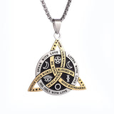 Exquisite Stainless Steel Pattern Witch Knot Pendant Necklace Celtic Knot Lucky Jewelry Christmas Gift for Friends and Family