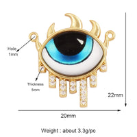 Newest Classic Amulet Turkish Blue Evil Eye Charm Pendant,18K Gold Cubic Zirconia CZ Paved,Jewelry Necklace Bracelet Supply L30