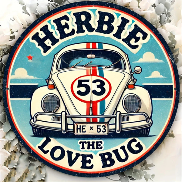 8 Inch Wooden Disc Vintage Car Logo 1 Piece 2D Wall Art Indoor/Outdoor Holiday Decoration Garden Room Decoration