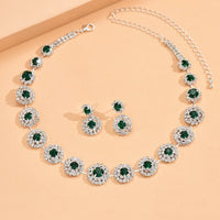 2pcs Wedding Women's Fashion Jewelry Set Tassel Rhinestone Earrings Necklace Fashion Party Fashion Accessories