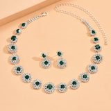 2pcs Wedding Women's Fashion Jewelry Set Tassel Rhinestone Earrings Necklace Fashion Party Fashion Accessories