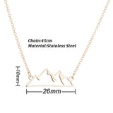 2024 new fashion stainless steel hollow snow mountain mountain pendant necklace temperament with lovely collarbone chain accesso