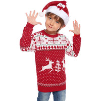 2025 New Christmas Matching Sweaters for Women Men Couples Knitwear Jacquard Elk Print Jumpers Full Sleeve Warm Soft Pullovers