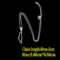 New fashionable stainless steel Israel map pendant necklace, simple and versatile, ethnic style map pendant collarbone chain for