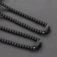 Unique Black Onyx Stone 12 Constellations Necklace For Men 19 Inches Stainless Steel Buckle Short Collar Casual Accessories Him