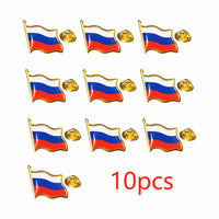 Russia Flag Lapel Pin Enamel Metal, Patriotic Badge Tricolor Souvenir Gift for Men Women | Wholesale 5/10/50/100pcs