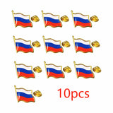 Russia Flag Lapel Pin Enamel Metal, Patriotic Badge Tricolor Souvenir Gift for Men Women | Wholesale 5/10/50/100pcs