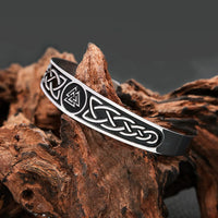 Fashion Creative Vikings Valknut Bracelets For Men Women 316L Stainless Steel Nordic Celtics Knot Open Bangle Jewelry Wholesale