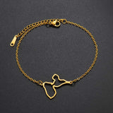 Anniyo 18CM + 4CM France Guadeloupe Map Bracelet for Women Stainless Steel Jewelry Foot-Chain #320921